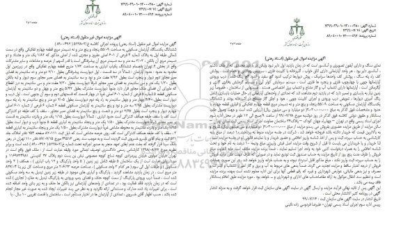 آگهی مزایده مزایده ششدانگ یک دستگاه آپارتمان مسکونی 55.09 مترمربع