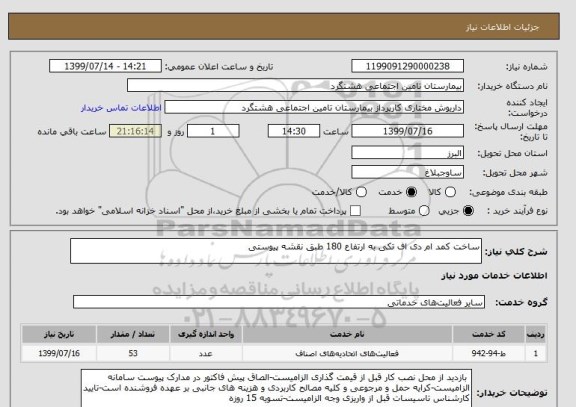 استعلام ساخت کمد ام دی اف تکی به ارتفاع 180 طبق نقشه پیوستی