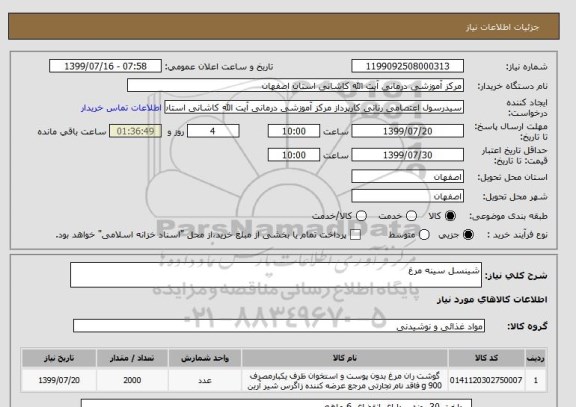 استعلام شینسل سینه مرغ 