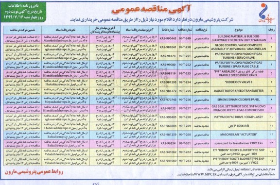 مناقصه ,مناقصه building material نوبت دوم