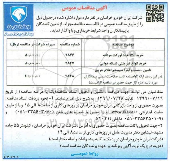 مناقصه, مناقصه خرید 170 عدد اورکت مردانه ... 