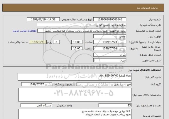 استعلام چراغ (پنل) 60*60 LED روکار