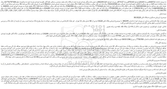 مزایده،مزایده فروش ملک مسکونی به پلاک ثبتی 18228ـ88 