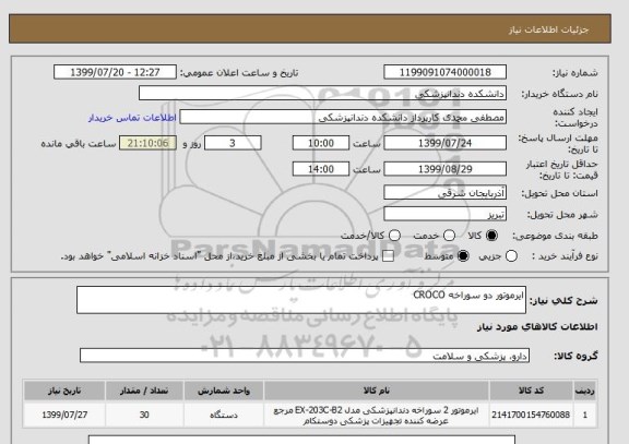 استعلام ایرموتور دو سوراخه CROCO 