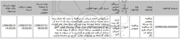 مناقصه عمومی یک مرحله ای مناقصه اجرای طرح جامع حد نگار