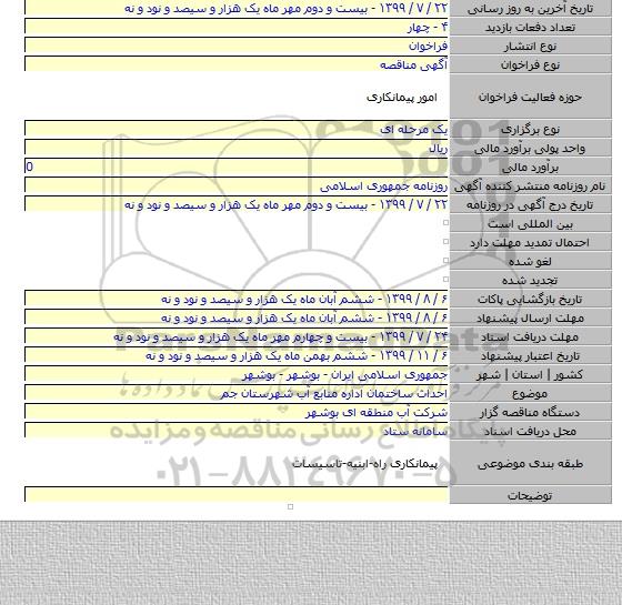 احداث ساختمان اداره منابع آب شهرستان جم