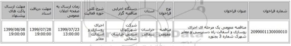 مناقصه، مناقصه عمومی یک مرحله ای اجرای روسازی و آسفالت, سامانه تدارکات الکترونیکی دولت 