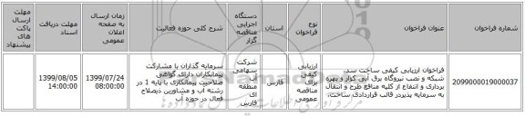 فراخوان ارزیابی کیفی ساخت سد، شبکه و نصب نیروگاه برق آبی کوار و بهره برداری و انتفاع از کلیه منافع طرح و انتقال به سرمایه پذیردر قالب قراردادی ساخت، 