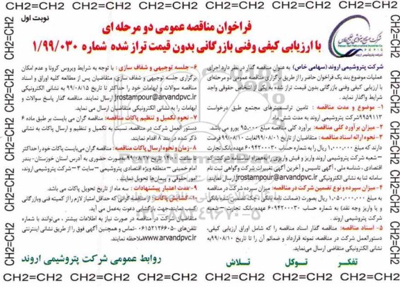 فراخوان مناقصه عمومی, مناقصه تامین ترانسمیترهای...