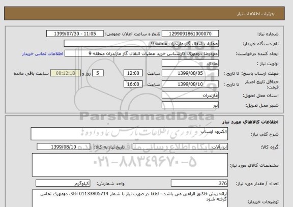 استعلام الکترود ایساب