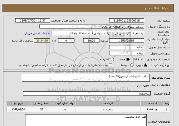 استعلام ساخت تابلو هشدار بتنی(55 عدد)