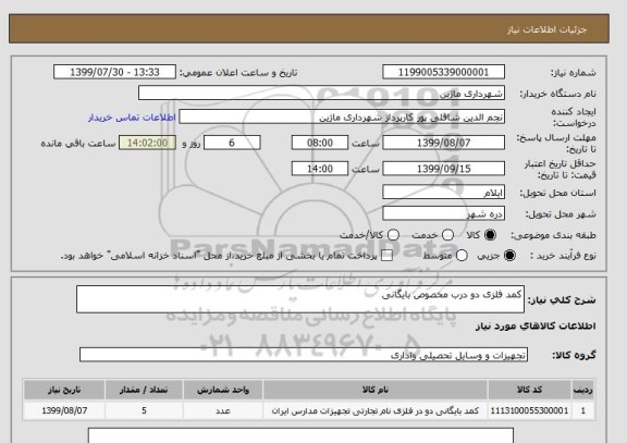 استعلام کمد فلزی دو درب مخصوص بایگانی