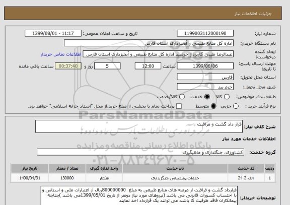 استعلام قرار داد گشت و مراقبت 