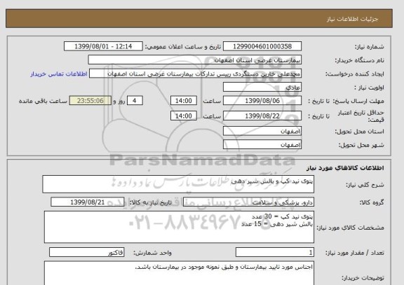 استعلام پتوی نید کپ و بالش شیر دهی
