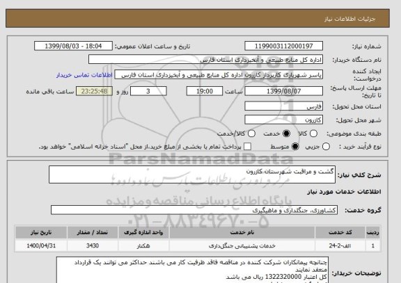 استعلام گشت و مراقبت شهرستان کازرون 