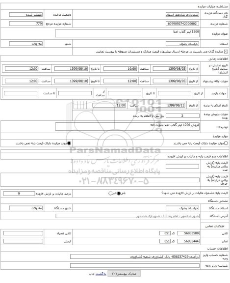 1200 لیتر گلاب اعلا