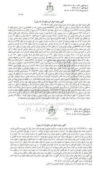 مزایده مزایده ششدانگ یک دستگاه آپارتمان 72.72 مترمربع