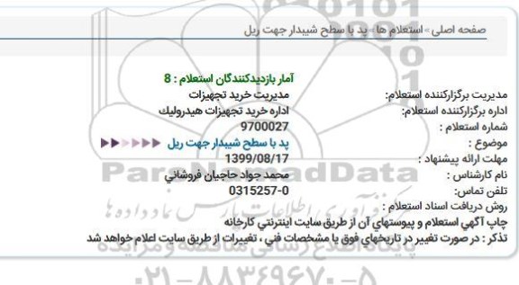 استعلام ، استعلام پد با سطح شیبدار جهت ریل 