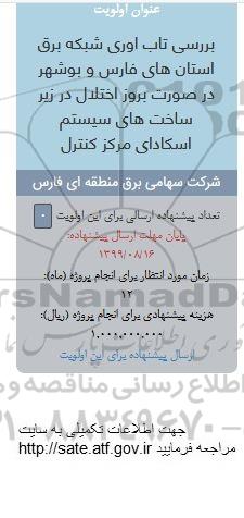 فراخوان , فراخوان بررسی تاب آوری شبکه برق... 