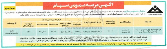 مزایده ، مزایده عرضه عمومی سهام