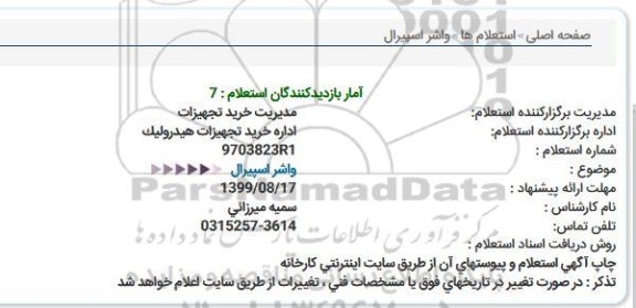 استعلام واشر اسپیرال  