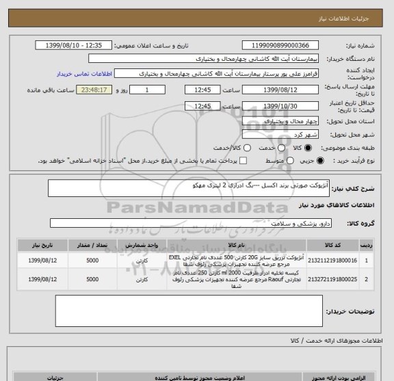 استعلام آنژیوکت صورتی برند اکسل ---بگ ادراری 2 لیتری مهکو