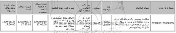 مناقصه عمومی یک مرحله ای اجرای پروژه جنگلکاری و وجین و سله شکنی منطقه عرب داغ (یک ساله) طبق شرایط پیوستی