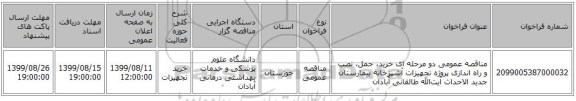 مناقصه عمومی دو مرحله ای خرید، حمل، نصب و راه اندازی پروژه تجهیزات آشپزخانه بیمارستان جدید الاحداث آیت‌الله طالقانی آبادان 