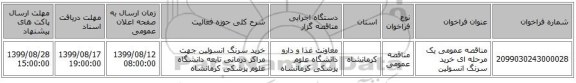 مناقصه عمومی یک مرحله ای خرید سرنگ انسولین