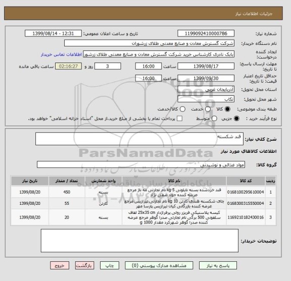استعلام  قند شکسته