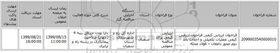 فراخوان ارزیابی کیفی فراخوان ارزیابی کیفی عملیات تکمیلی و احداث باند دوم محور دامغان – فولاد محله