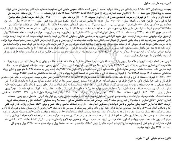 مزایده،مزایده فروش ملک 