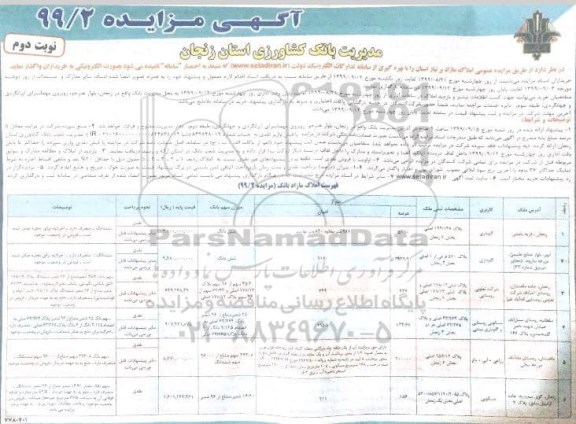 مزایده،مزایده املاک مازاد کاربری گاوداری و مسکونی نوبت دوم 