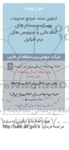 فراخوان, فراخوان ​تدوین سند مرجع مدیریت ریسک سیستم های اطلاعاتی و سرویس های نرم افزاری 
