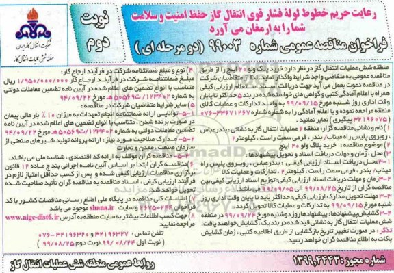 فراخوان مناقصه ، مناقصه خرید پلاگ ولو 20 اینچ  - نوبت دوم
