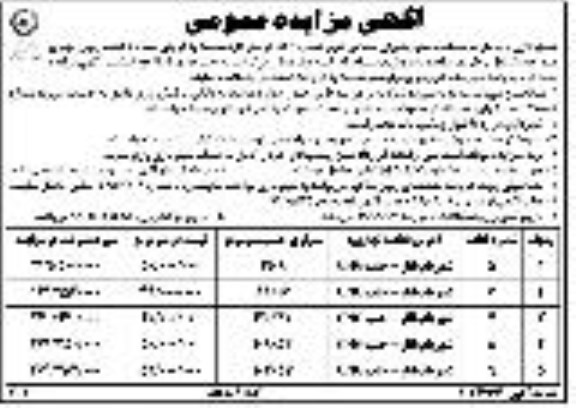 مزایده،مزایده فروش 5 قطعه زمین تجاری