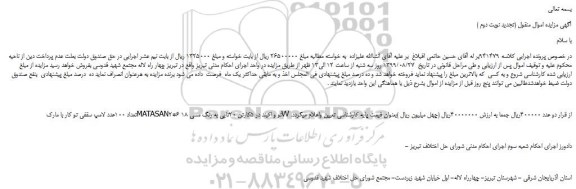 مزایده،مزایده فروش تعداد 100عدد لامپ سقفی تو کار با مارک MATASAN2*6 نو و اکبند در 5کارتن 20تایی به رنگ مسی