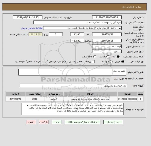 استعلام  نخود درج یک 