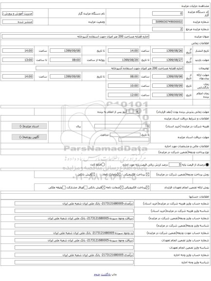اجاره فضابه مساحت 200 متر اعیان جهت استفاده آشپزخانه