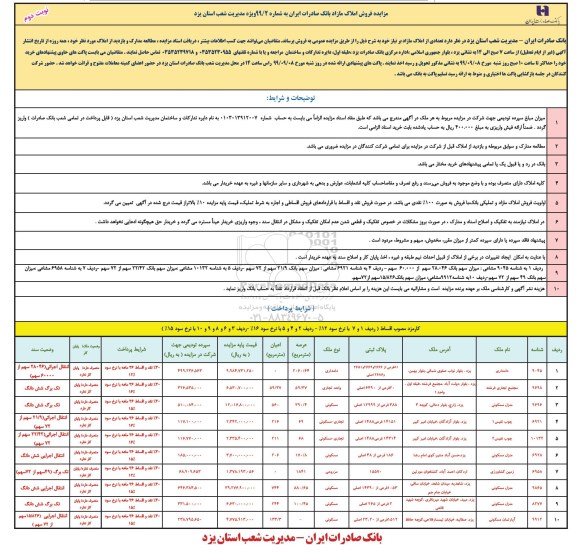 مزایده،مزایده فروش املاک کاربری دامداری و مزروعی نوبت دوم 