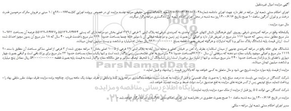 مزایده،مزایده فروش 1- یکبابخانه  و...