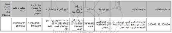 فراخوان ارزیابی کیفی خدمات دفتری در سطح شرکت گاز استان آذربایجان غربی - نوبت دوم