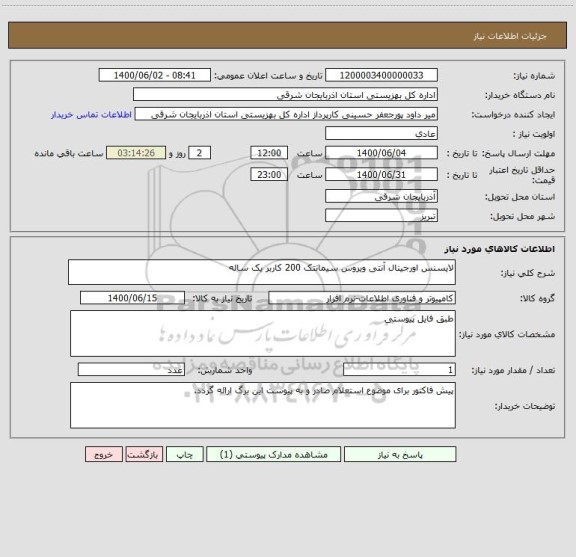 استعلام لایسنس اورجینال آنتی ویروس سیمانتک 200 کاربر یک ساله 