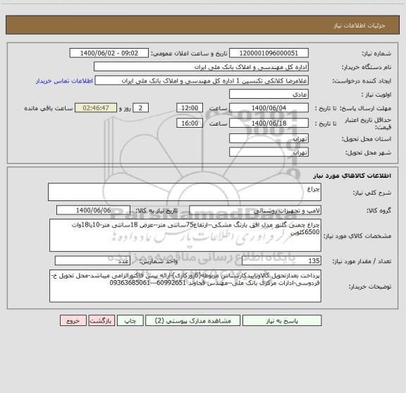 استعلام چراغ