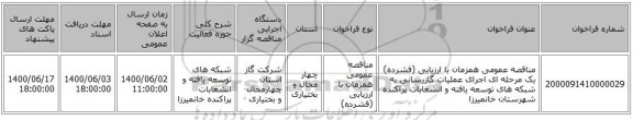 مناقصه عمومی همزمان با ارزیابی (فشرده) یک مرحله ای اجرای عملیات گازرسانی به شبکه های توسعه یافته و انشعابات پراکنده شهرستان خانمیرزا