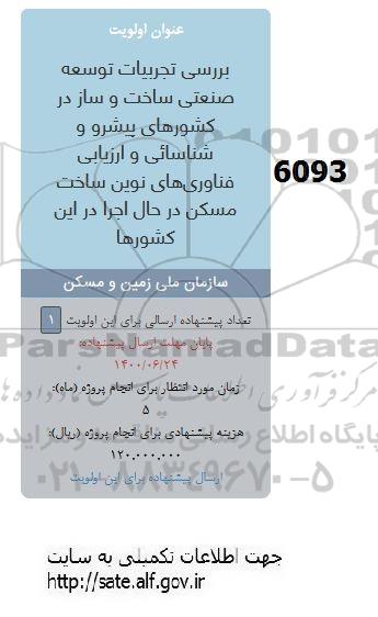 فراخوان بررسی تجربیات توسعه صنعتی ساخت و ساز