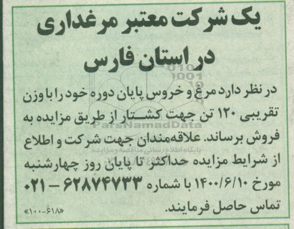 مزایده،مزایده مرغ و خروس