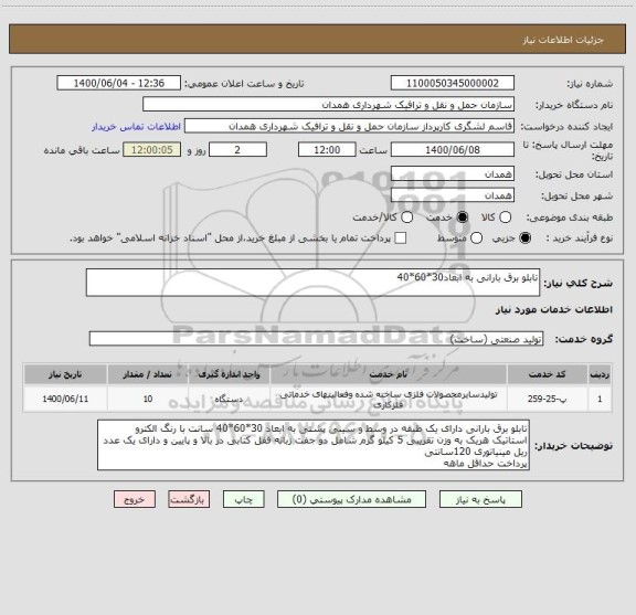 استعلام تابلو برق بارانی به ابعاد30*60*40