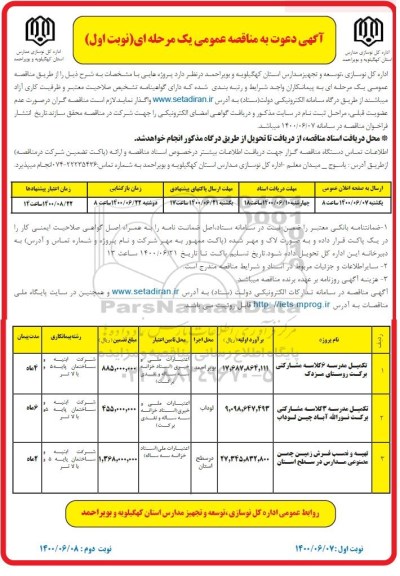 مناقصه تکمیل مدرسه ....