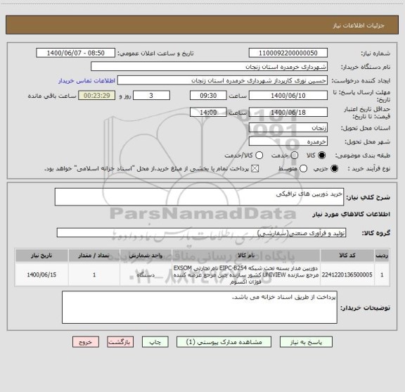 استعلام خرید ذوربین های ترافیکی